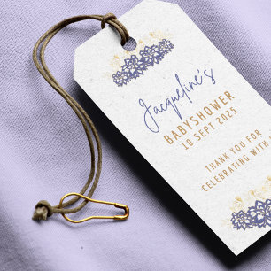 Custom Snowman purple theme Baby shower Gift Tags