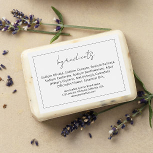 Custom Soap Ingredient List Modern Product Label