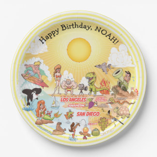 Custom SoCal Birthday Paper Plate