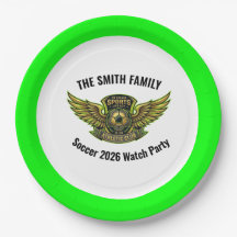 Custom Soccer 2026 Watch Party Paper Plate