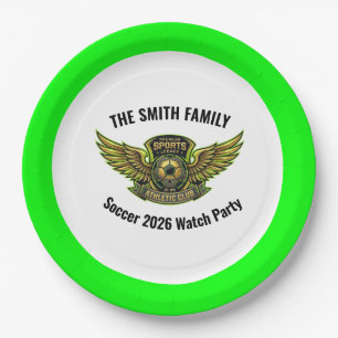 Custom Soccer 2026 Watch Party Paper Plate