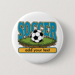 Custom Soccer Add Text 6 Cm Round Badge