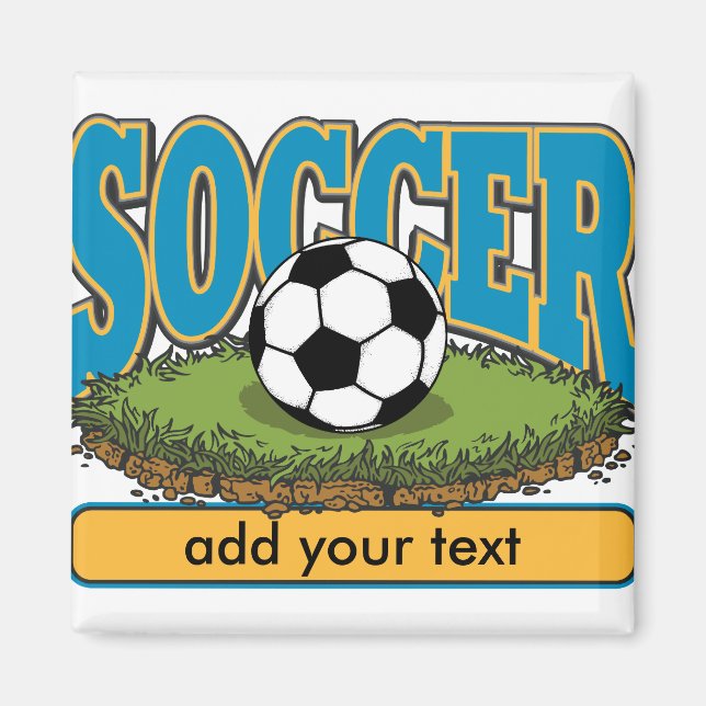 Custom Soccer Add Text Magnet (Front)