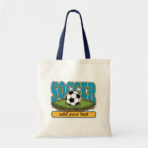 Custom Soccer Add Text Tote Bag