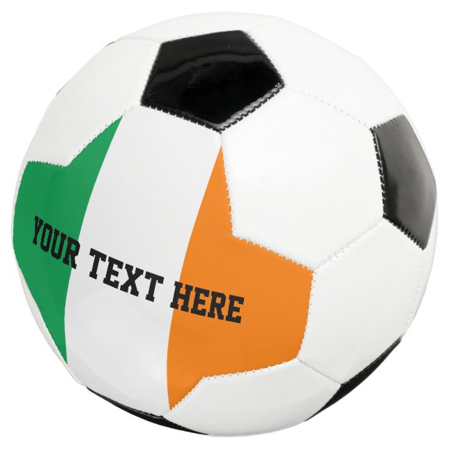 Custom soccer ball gift with flag of Ireland (Three Quarter)
