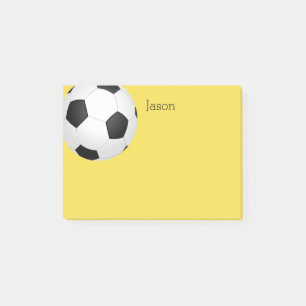 custom soccer  ball post it note to personalise
