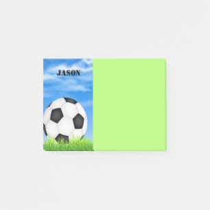 custom soccer ball post it note to personalise