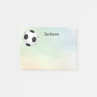 custom soccer ball post it note to personalize