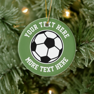 Custom soccer ball sports Christmas tree ornament