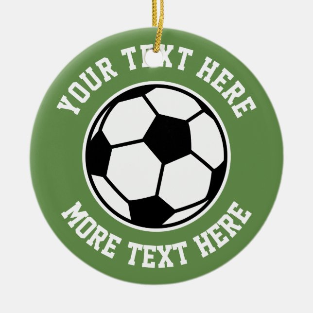 Custom soccer ball sports Christmas tree ornament (Front)
