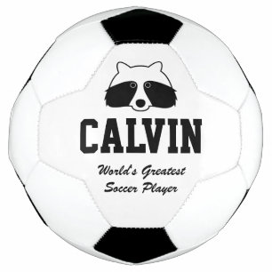 Custom soccer ball with racoon cartoon for kids