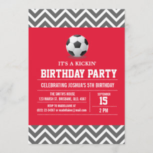 Custom Soccer Birthday Party Invitation for Boy