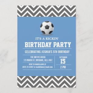 Custom Soccer Birthday Party Invitation for Boy