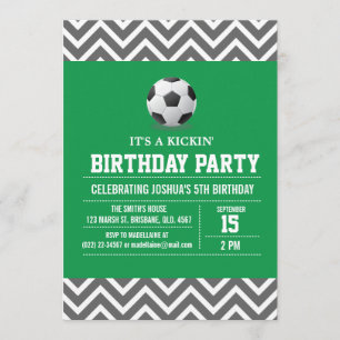 Custom Soccer Birthday Party Invitation for Boy