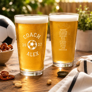 Custom Soccer Coach Appreciation End of Season Glass