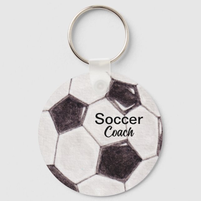 Custom Soccer Coach Keepsake Key Ring (Front)