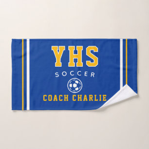 Custom Soccer Coach Towel, Team Gift for Coach Hand Towel