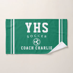 Custom Soccer Coach Towel, Team Gift for Coach Hand Towel