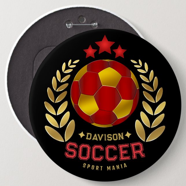 Custom Soccer Emblem Art 6 Cm Round Badge (Front & Back)