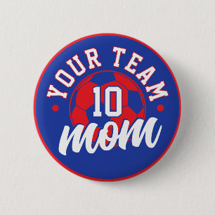 Custom Soccer Mom Button with Number