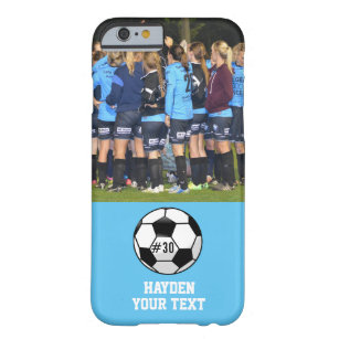 Custom Soccer Photo Collage Name Team Number Barely There iPhone 6 Case