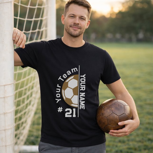 Custom Soccer Player Name Team Number Ball  T-Shirt (Creator Uploaded)