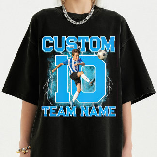 Custom Soccer player tee, personalized your number T-Shirt
