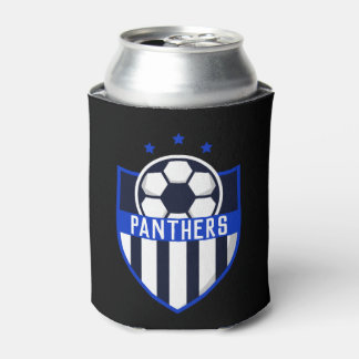 Custom Soccer Shield with Team Name or Text Can Cooler