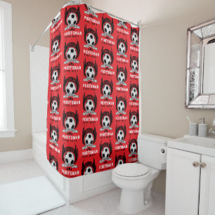 Custom Soccer Sportsman Emblem With Ball And Wings Shower Curtain