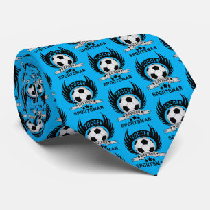 Custom Soccer Sportsman Emblem With Ball And Wings Tie