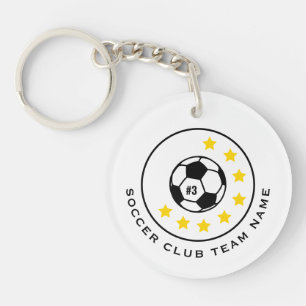 Custom Soccer Team Jersey Number Personal Key Ring