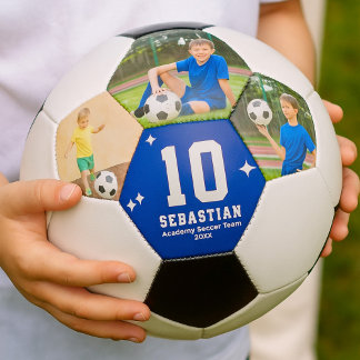 Custom Soccer Team Player Photos and Text Soccer Ball