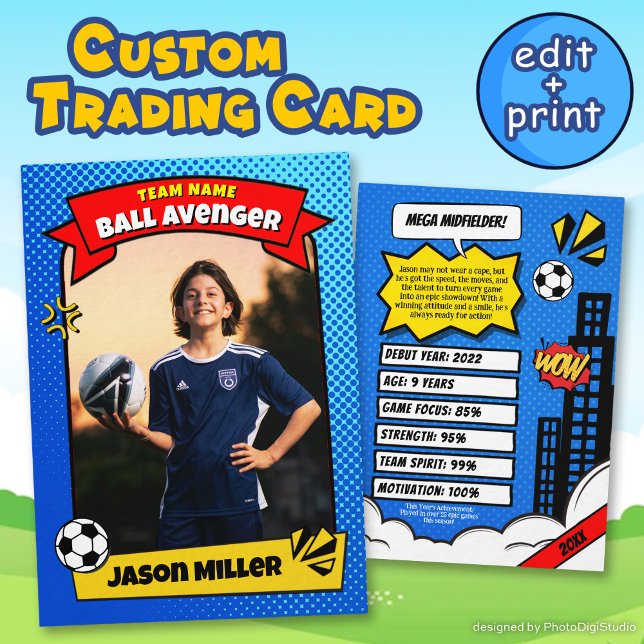Custom Soccer Trading Card, Comic Soccer Card (Custom Soccer Trading Card, Comic Soccer Card)
