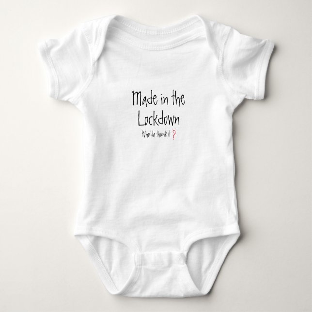 Custom social distancing virus lockdown baby bodysuit (Front)
