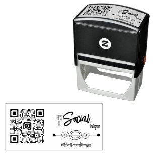 Custom Social Media QR Code Self-Inking Stamp