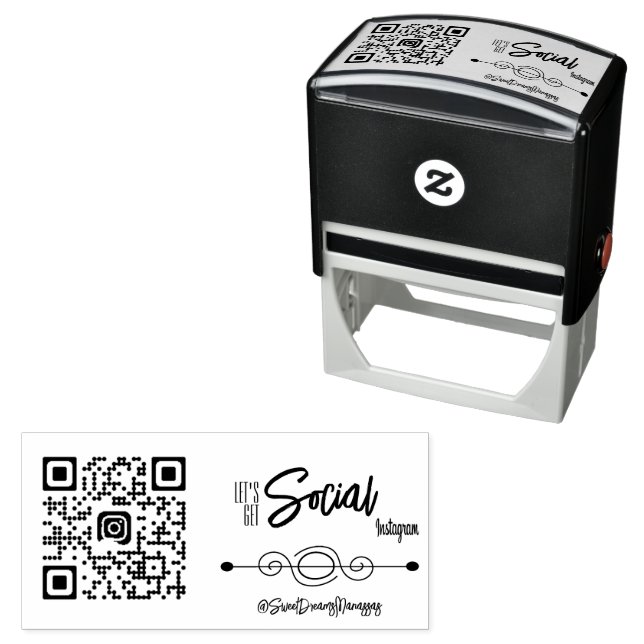 Custom Social Media QR Code Self-Inking Stamp (In Situ)