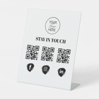 Custom Social Media QR Code Table Sign 