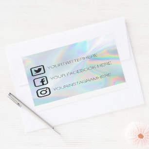 Custom Social Media Stickers Faux Holo