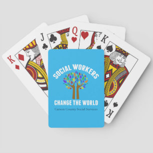 Custom Social Services Office Cute Social Worker Playing Cards