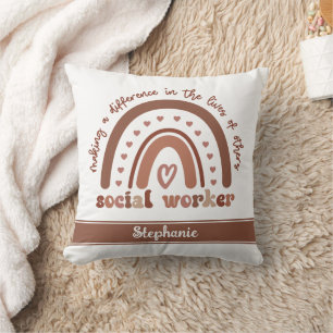 Custom Social Worker Appreciation Graduation Gifts Cushion