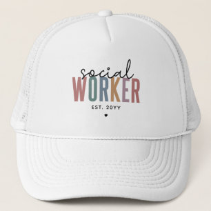 Custom Social Worker Established graduation Gifts Trucker Hat