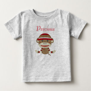 Custom Sock Monkey Baby Shower Gift Clothing T-Shirt