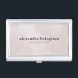 Custom Soft Blue Watercolor Modern Typography Business Card Holder<br><div class="desc">Designed with simplicity and style in mind,  this blush-toned business card holder features a soft watercolor texture and clean,  modern typography. Perfect for interior designers,  consultants,  or creatives who want a polished and professional accessory. Personalise it with your name and job title to create a cohesive brand identity.</div>