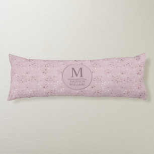 Custom Soft Blush Pastel Pink Gold Glitter Pattern Body Cushion