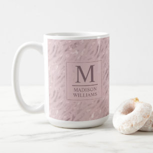 Custom Soft Blush Pastel Pink Gold Glitter Pattern Coffee Mug