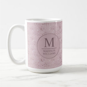 Custom Soft Blush Pastel Pink Gold Glitter Pattern Coffee Mug