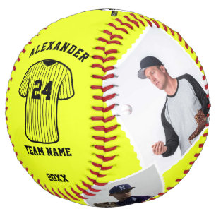 Custom Softball Ball with Photos, Name & Team Logo