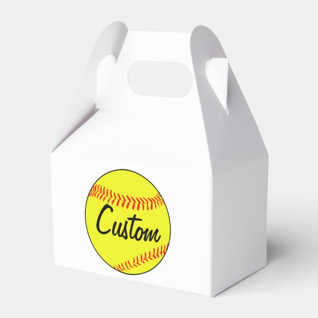 Custom Softball Favour Boxes / Goody Bags (Front Side)