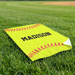 Custom Softball Player Name, Team Name or Text Hand Towel