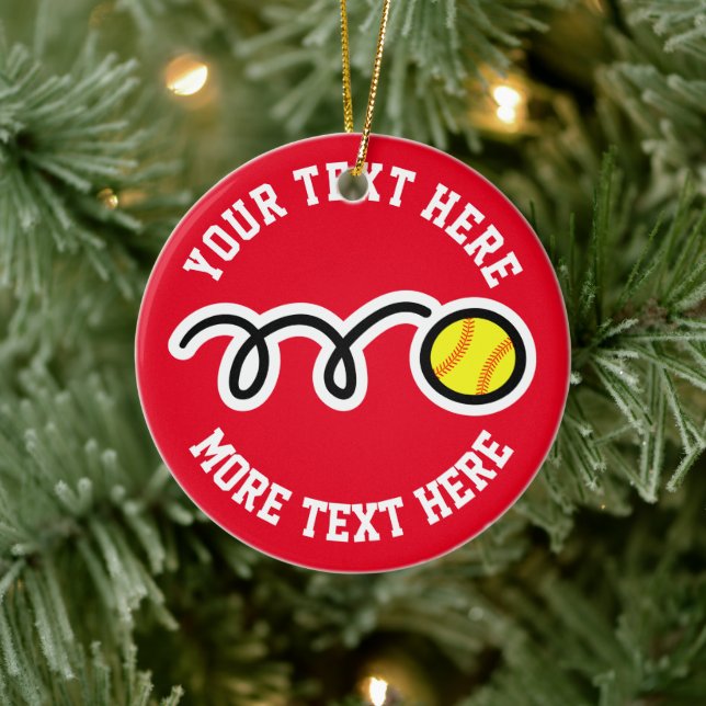 Custom softball sport Christmas tree ornament gift (Tree)